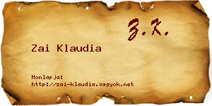 Zai Klaudia névjegykártya